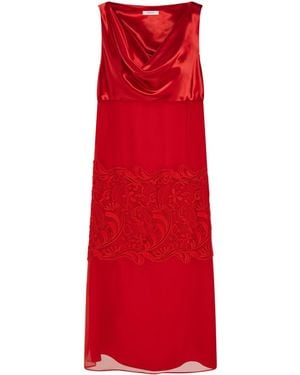 Ferragamo Ferragamo Crewneck Gathered Midi Dress