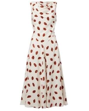 Altuzarra Drina Printed Silk Midi Dress - White