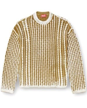 DIESEL K-Moise Reverse-Print Cable Knit Jumper - Natural