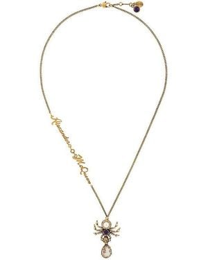 McQueen Spider Skull Pendant Necklace - Natural
