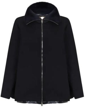 Herno Fur Collar Zip Coat - Black