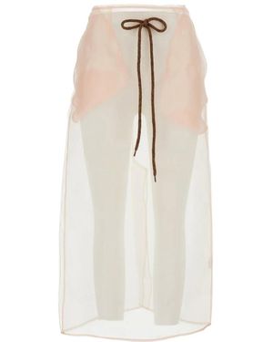 Simone Rocha Transparent Midi Skirt - White