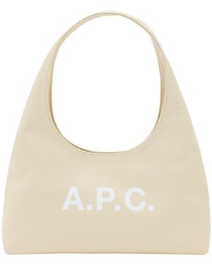 A.P.C. Baby Ninon Logo Printed Shoulder Bag - Natural