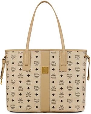 MCM Liz Monogram Printed Medium Tote Bag - Natural