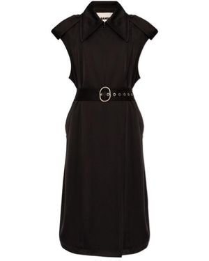 Jil Sander Sleeveless Belted Trench Coat - Black