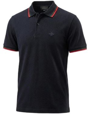 Gucci Embroidered Cotton Piqué Polo Shirt - Black