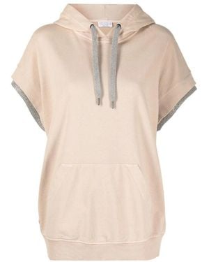 Brunello Cucinelli Monili-Trim Hoodie - Natural