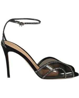 Gianvito Rossi 95Mm Isabel Crystal-Embellishment Sandals - Black
