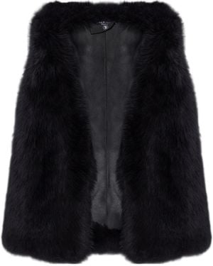 Balmain Sleeveless Fur Vest - Black