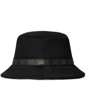 Gucci Cotton Fedora With Double G - Black