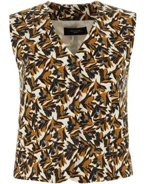 Weekend by Maxmara All-Over Patterned V-Neck Vest - Black