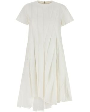 Sacai Asymmetric Poplin Dress - White