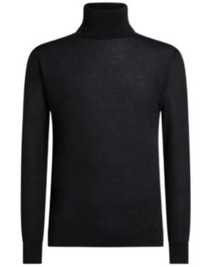 Etro Cashmere Silk Turtleneck Sweater - Black