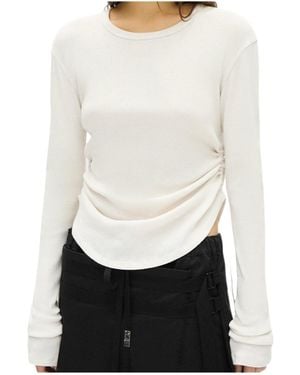 Ann Demeulemeester Dot Wrinkled Long-Sleeve T-Shirt - White