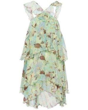 Stella McCartney Tiered Printed Silk Minidress - Green