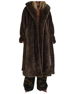DARKPARK Madison Belted Faux Fur Coat - Black
