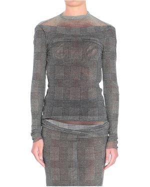 Jean Paul Gaultier Body Shadow And Prince Of Wales Top - Grey
