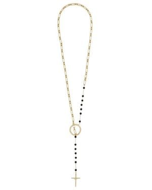 Dolce & Gabbana Cross Pendant Bead Embellished Necklace - White