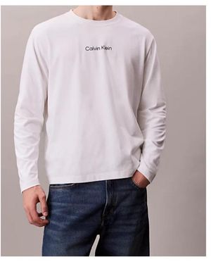 Calvin Klein Logo Long-Sleeve T-Shirt - Purple