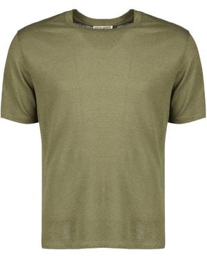 Officine Generale Officine Générale Garment-Dyed Linen T-Shirt - Green