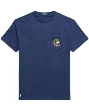 Polo Ralph Lauren Tropical Back-Print T-Shirt - Blue