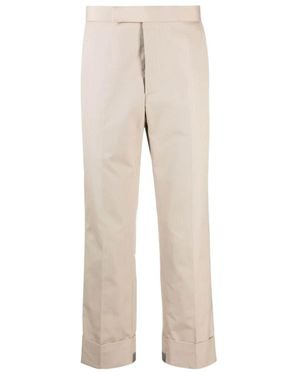 Thom Browne Mid-Rise Cropped Trousers - Natural