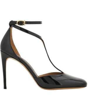 Ferragamo T-Strap Stiletto Pump - Black