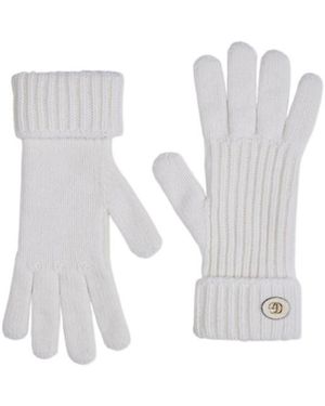 Gucci Double G Rib-Knit Gloves - White