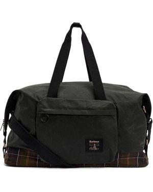 Barbour Tartan-Panel Holdall - Black