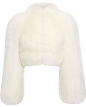 Alaïa Alaïa Shearling Cropped Jacket - White