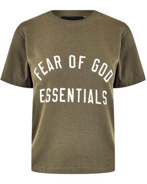 Fear Of God Logo Print T-Shirt - Green