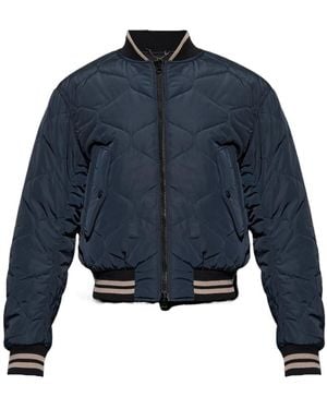 Dries Van Noten Quilted Bomber Jacket - Blue