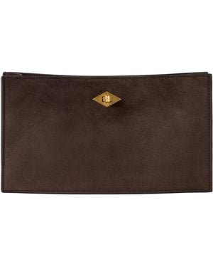 Metier Suede Clutch - Brown
