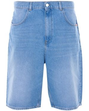AMISH Tommy Wide-Leg Denim Shorts - Blue
