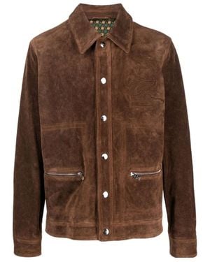Etro Pegaso Embroidered Shirt Jacket - Brown