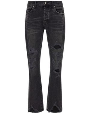 Purple Brand P004 Distressed Flared Jeans - Black