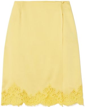 Stella McCartney Lace-Trimmed Scalloped Short Skirt - Yellow
