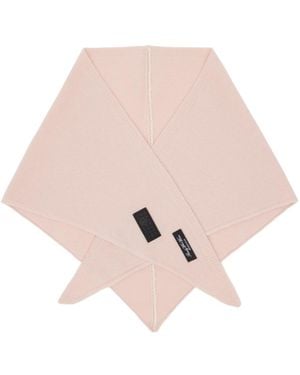 MM6 by Maison Margiela Triangle Knitted Wool Blend Scarf - Natural