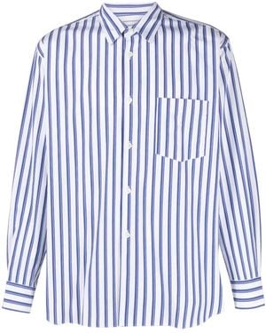 Comme des Garçons Striped Cotton Shirt - Blue