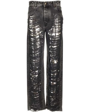 DARKPARK Karen Distressed Tapered Jeans - Gray