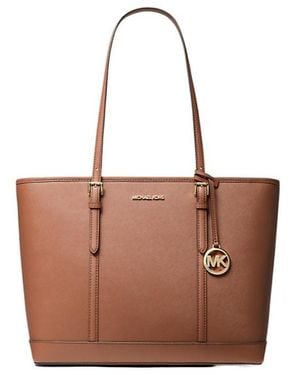 Michael Kors Jet Set Travel Large Saffiano Leather Tote Bag - Brown