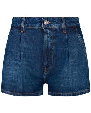 Dondup Logo-Patch Denim Shorts - Blue