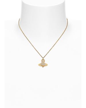 Vivienne Westwood Agnatha Bas Relief Pavé Pendant Necklace - White