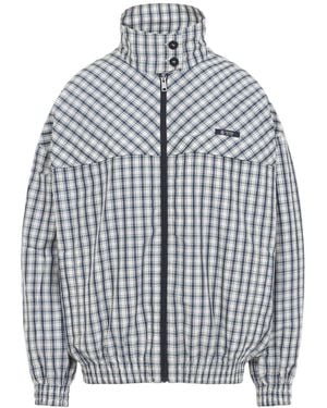 Prada Checked Zipped Jacket - Grey