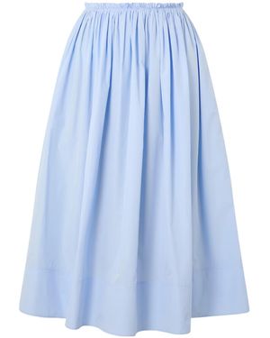 Gabriela Hearst Shiva Gathered Cotton-Poplin Maxi Skirt - Blue