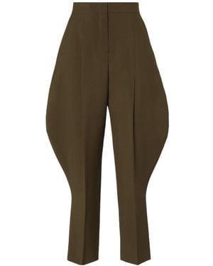 Fendi High-Waist Pleated Riding Trousers - Green