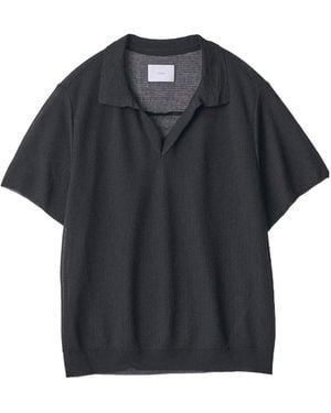 Ssstein Knitted Short-Sleeved Polo Shirt - Black
