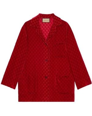 Gucci Gg Velvet Shirt - Red