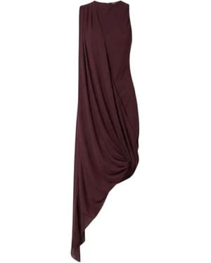 Victoria Beckham Asymmetric Draped Dress - Purple