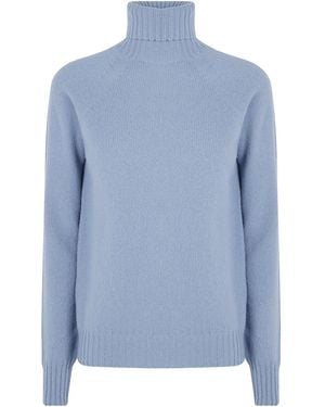 Drumohr Long-Sleeve High-Neck Top - Blue